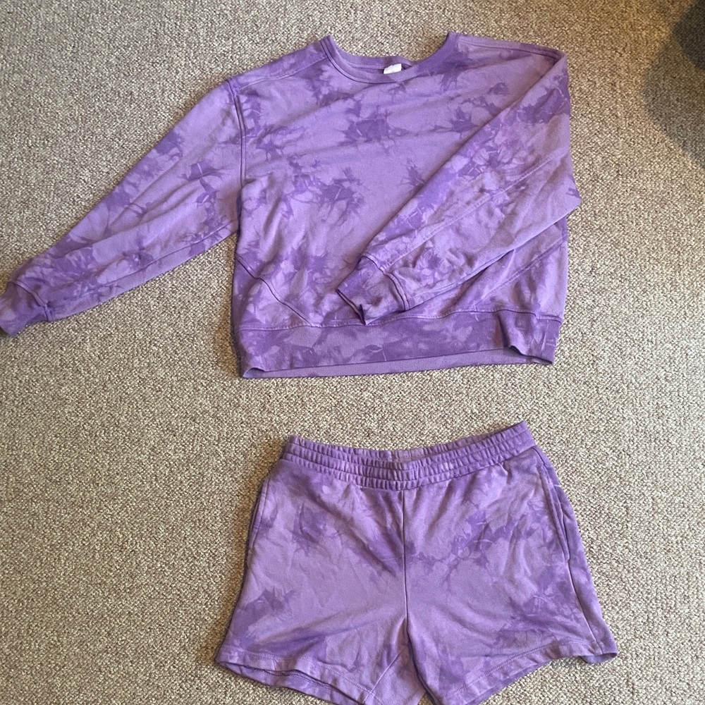 Purple Women's Tie-Dye Lounge Set